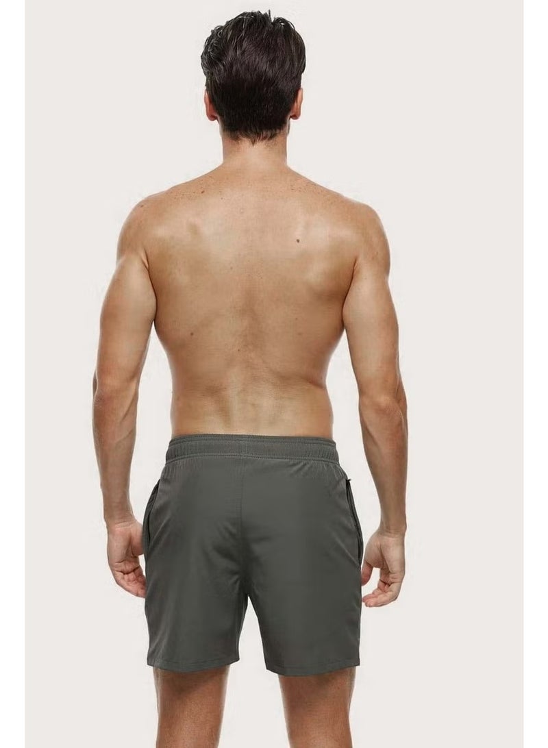 Angelsin Men's Basic Standard Size Swimsuit with Zipper Pocket Swim Shorts - Image 2